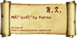 Mészöly Karsa névjegykártya